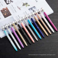 Creative Logo Customized Metal Diamond Pens Crystal Pearl Glass Ballpoint Pens